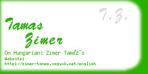 tamas zimer business card